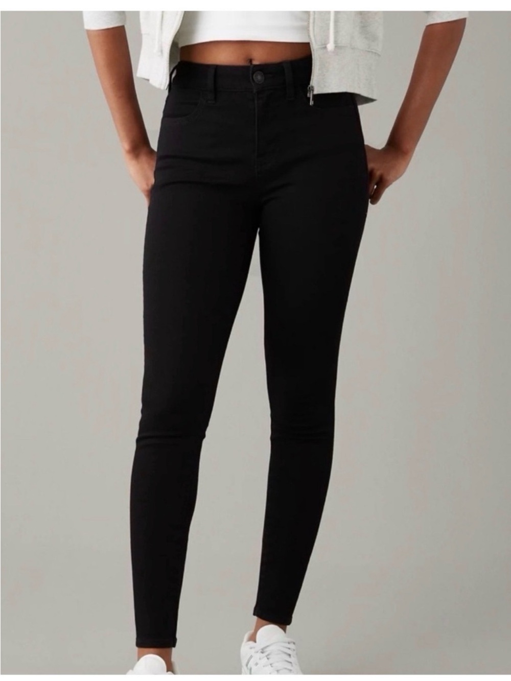 American Eagle Classic Black High-Rise Skinny Jeans
